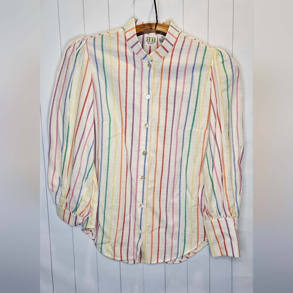Boo Gemes rainbow striped long sleeve top